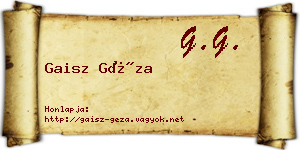 Gaisz Géza névjegykártya
