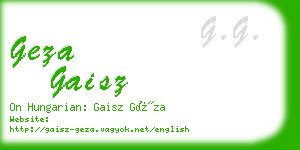 geza gaisz business card